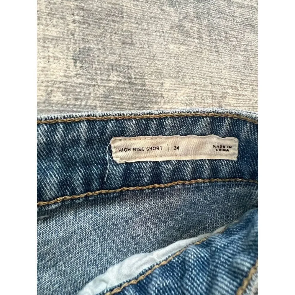 PacSun Bleached Distressed High Rise Shorts Size 24